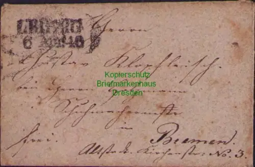 B-22950 kleiner Brief Leipzig 1816 nach Bremen