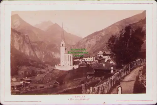 B-22980 Heiligenblut am Großglockner Kärnten um 1890 Foto auf Hartpappe 16,8 x 1