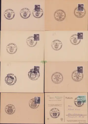 B-22940 DDR 9 Blanko Postkarten, Brief Berlin 1951 1955 SST Propaganda Gegen Kri