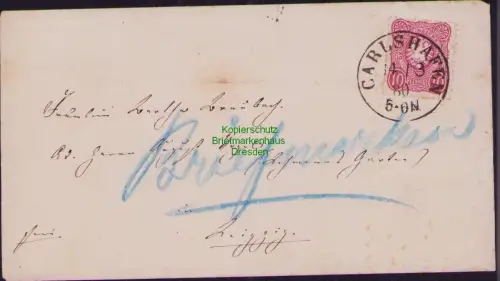 B-22919 Deutsches Reich DR Brief 33 10 Pfennige Carlshafen Hessen 1880 nach Leip