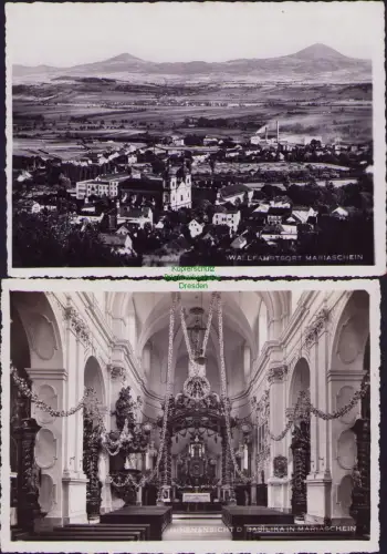 192413 2 AK Bohosudov Mariaschein Krupka WALLFAHRTSORT INNENANSICHT D. BASILIKA