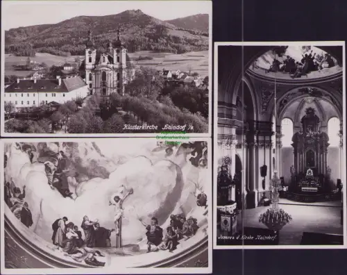 192417 3 AK Klosterkirche Haindorf i. B. 1928 Inneres d. Kirche Haindorf