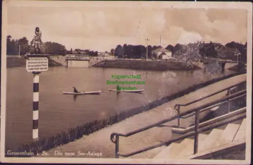 192422 AK Grossenhain i. Sa. Die neue See-Anlage um 1935 Fotokarte