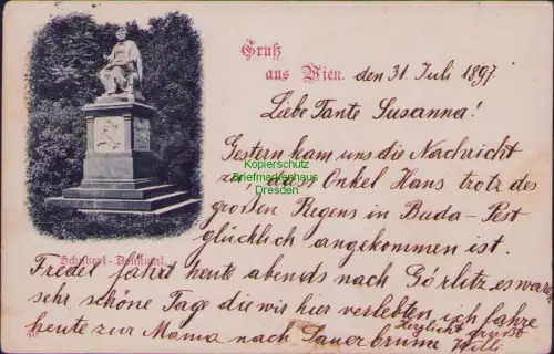 192439 AK Gruß aus Wien. den 31. Juli 1897