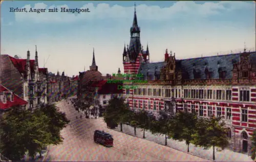 192535 AK Erfurt 1933 Anger mit Hauptpost Werbestempel Wien
