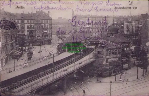 192556 AK Berlin Bahnhof Schlesisches Tor 1914