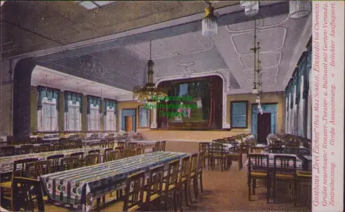 192676 AK Einsiedel bei Chemnitz 1919 Gasthaus Drei Eichen (Bes. Max Schütz) Gro