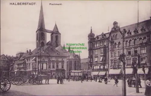 192692 AK HALBERSTADT um 1910 Fischmarkt