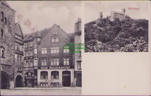 192693 AK Eisenach um 1910 Hotel Reichskanzler Restaurant Garten-Lokal Wartburg