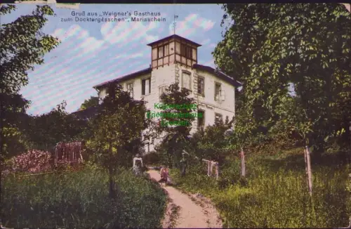 168619 AK Gruß aus Weigner's Gasthaus zum Docktergässchen Mariaschein 1913