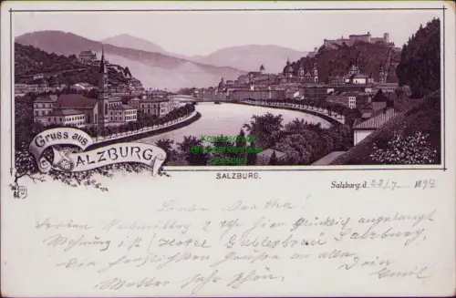 168693 AK Salzburg Braunlitho Vorläufer 1894 nach Kamenz