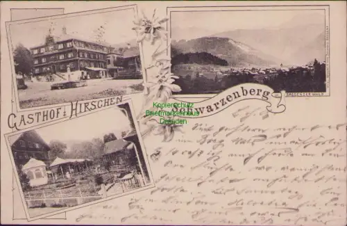 168618 AK Schwarzenberg IM BREGENZER WALD GASTHOF HIRSCHEN 1900