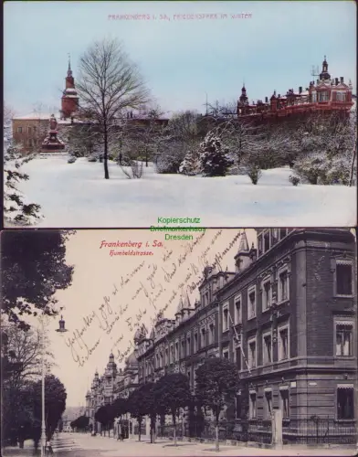 168726 2 AK Frankenberg FRIEDENSPARK Humboldstrasse 1917