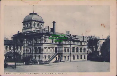 168669 AK Gablonz an der Neiße Jablonec nad Nisou  AN. TURNHALLE MIT SPIELPLATZ.
