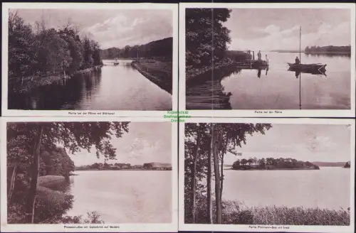 168695 4 AK Partie bei der Fähre Störkanal 1914 Pinnower See mit Ueberblick auf