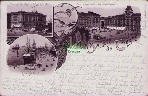 168689 AK Trieste Triest Litho 1892 Vorläufer Palazzo del looy - Lloyd Gebäude P