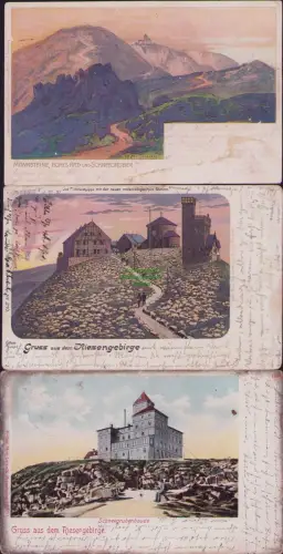 168756 3 AK CE Morgenstern MANNSTEINE, HOHES RAD UND SCHNEEGRUBEN Schneekoppe mi