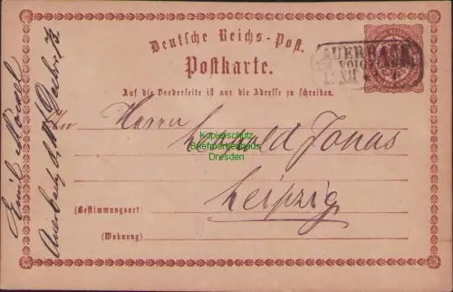 B23587 Ganzsache Freiberg in Sachsen 1873 nachverwendeter Sachsen Stempel nach E