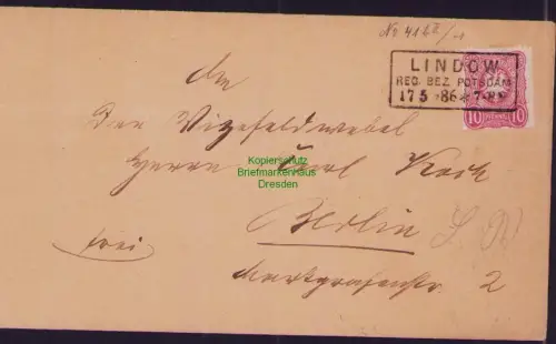 B23650 Faltbrief mit Inhalt Deutsches Reich 41 1886 Lindow Reg. Bez. Potsdam nac