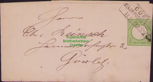 B23715 Ganzsache Deutsches Reich 1874 Streifband großes Brustschild Coeln nach G