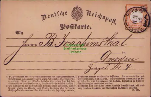 B23763 Postkarte  DR 3 kleines Brustschild Goerlitz 1872 nach Dresden