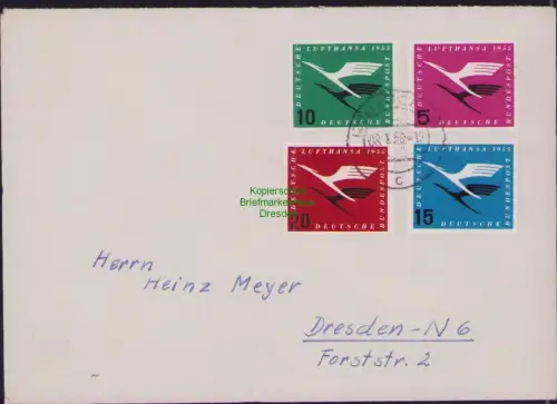 B23790 Brief BRD 205 - 208 Lufthansa 1956
