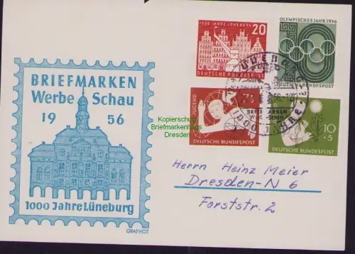 B23792 Postkarte  BRD 230 Lüneburg231 Olympisches Jahr 232 233 Jugend 1956