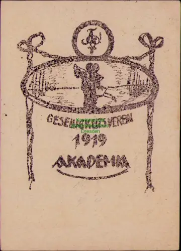 164941 AK Geselligkeitsverein Studentika 1919 AKADEMIA Chemnitz