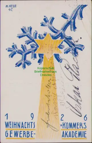 164951 AK WEIHNACHTS GEWERBE  KOMMERS AKADEMIE Chemnitz um 1930 Künstlerkarte