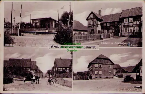 164932 AK Gruß aus Sudheim Leinetal bei Northeim Bahnhof Dorfstraße Bäckerei u K