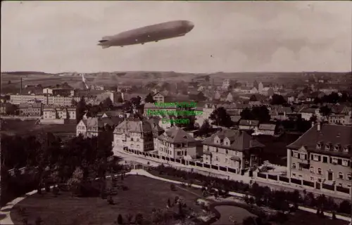 164935 AK Selb in Bayern Fotokarte 1928 Zeppelin Besuch Luftpost LZ 127 nach New