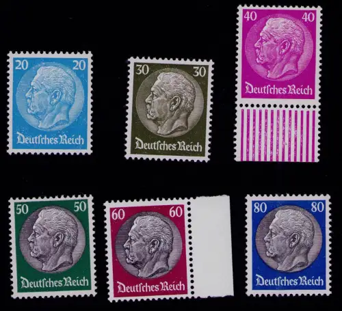 B20435 DR Deutsches Reich 489 - 494 postfrisch **, Mi.  824 €