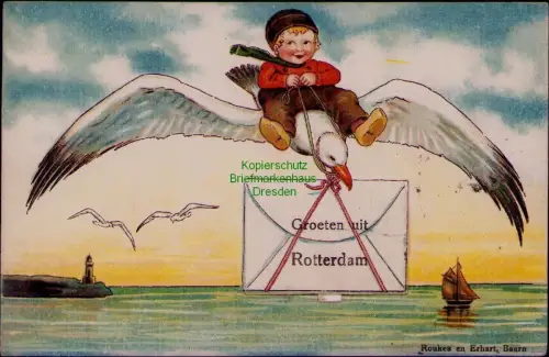 168840 AK Groeten uit Rotterdam Roukes en Erhart Baarn mit Leporello 10 Bilder