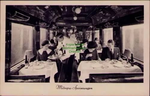 168899 AK Mitropa Speisewagen Innenansicht Berlin 1936