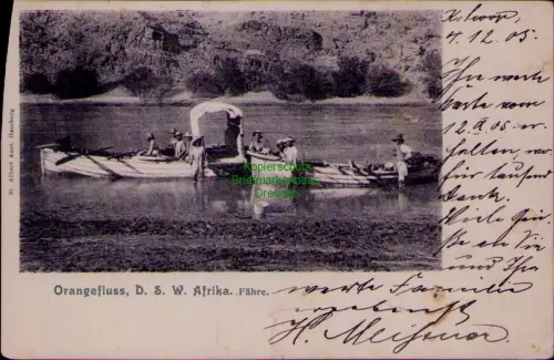 168890 AK Orangefluss, D. S. W. Afrika Fähre Feldpost Keetmanshoop 1905 Verlag 9