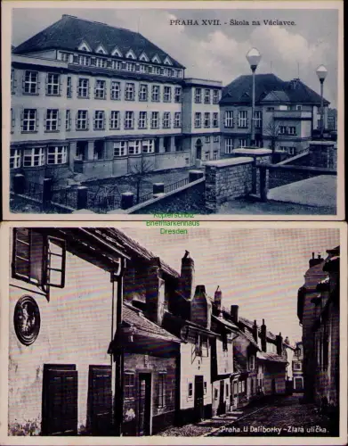 168931 2 AK PRAHA XVII. Skola na Vaclavce Praha U Daliborky -Zlata ulicka um 193