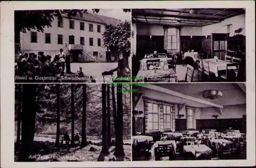 168933 AK Hotel u. Gaststätte Schwalbental auf dem Meißner 1954 Am Frau Hollente