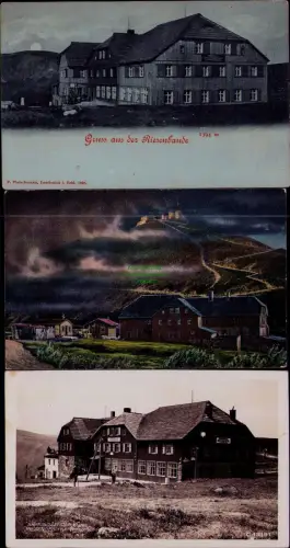 168886 3 AK Gruss aus der Riesenbaude Riesengebirge F. Pietschmann, Landeshut i.