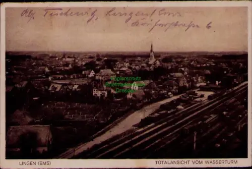 192736 AK Lingen Ems 1928 TOTALANSICHT VOM WASSERTURM