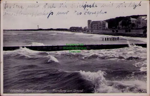 193557 AK Ostseebad Heiligendamm Brandung am Strand 1941