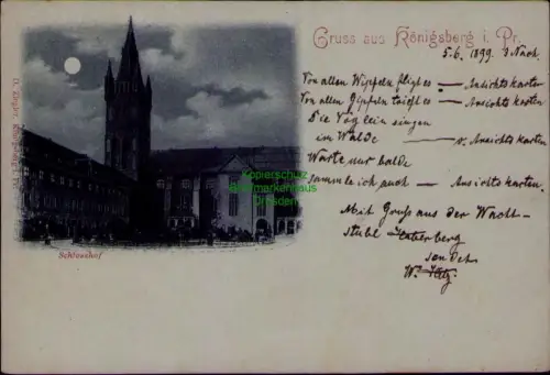 185115 AK O. Ziegler, Kongsberg 1. TrSchlosshofKönigsberg i. Pr. 1899 Ansichts