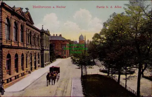 185103 AK Heilbronn a. Neckar 1913 Partie b. d. Allee Synagoge