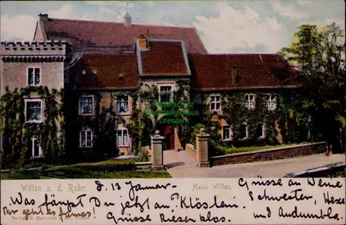 193645 AK Witten a. d. Ruhr. 1905 Haus Witten