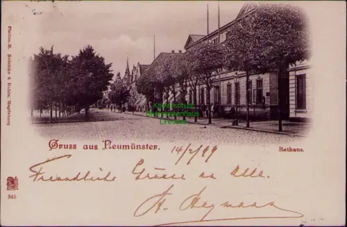 193924 AK Neumünster Rathaus 1899 Verlag Platino-M. Reinicke & Rubin, Magdeburg