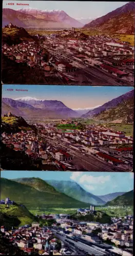 194285 3 AK Bellinzona um 1910 Ferrovia del Gottardo Bahnhof Gotthardbahn