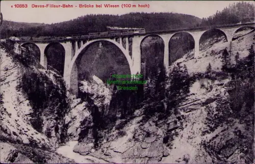 194289 AK 10853 Davos-Fillsur-Bahn Brücke bei Wiesen (100 m hoch) EDITION PHOTOG