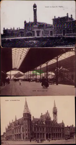 194291 3 AK Gand Gent Belgien La Nouvelle Poste um 1914 1915 La Gare St. Pierre
