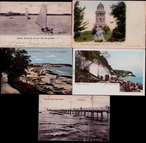 194300 5 AK Seebad Zinnowitz Arndtthurm auf dem Rugard bei Bergen Ostseebad Binz