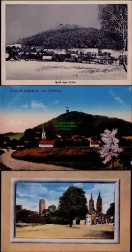 194303 3 AK Collm bei Oschatz mit dem Collmberg Ruine mit Aegydienkirche 1911