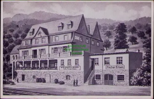194308 AK Hotel Briedeler Haus Briedel Mosel Fischer Erben WEINKELLEREI K.Th. Fi